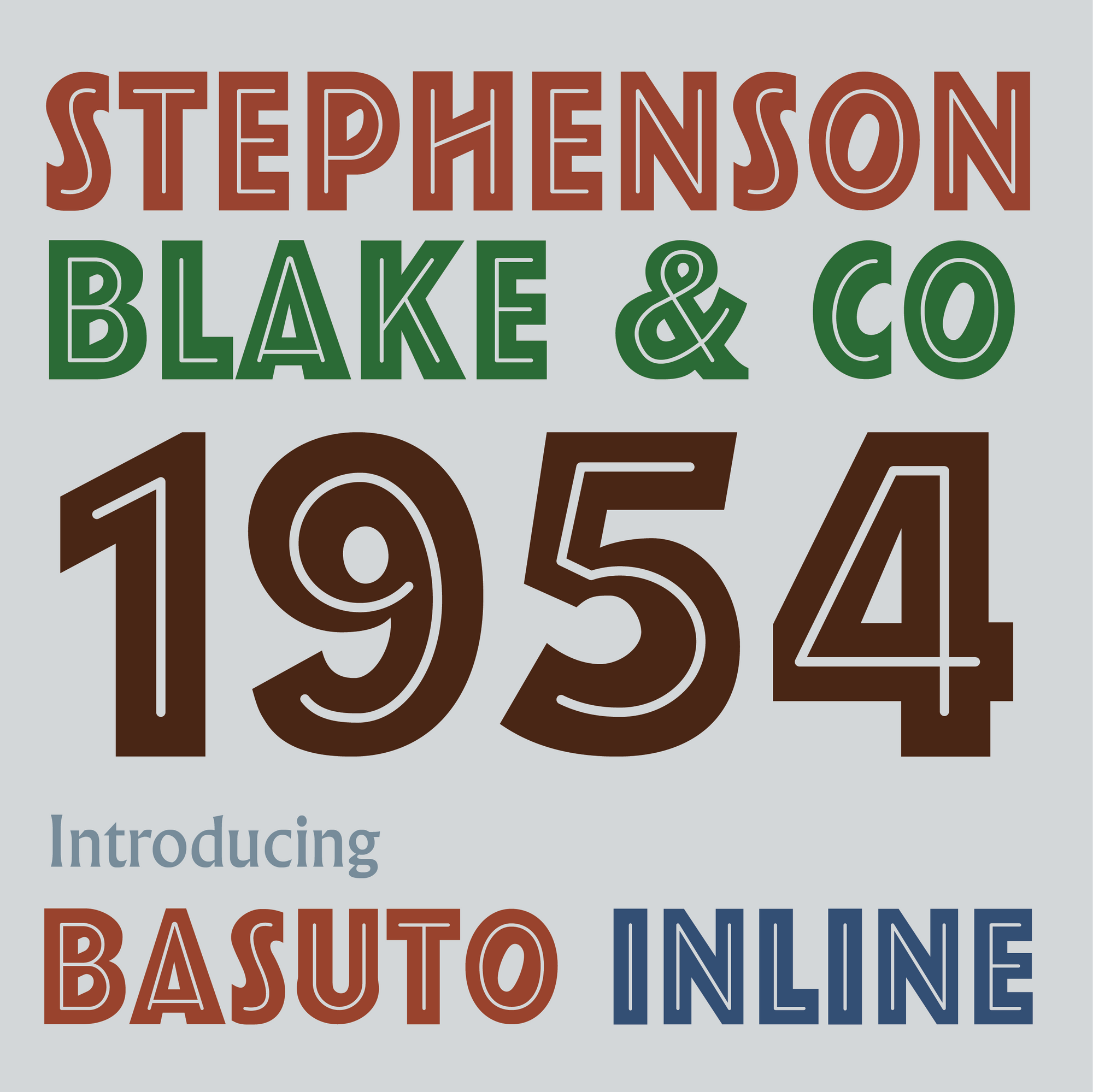 'Basuto Inline' Letterpress Woodtype Typeface