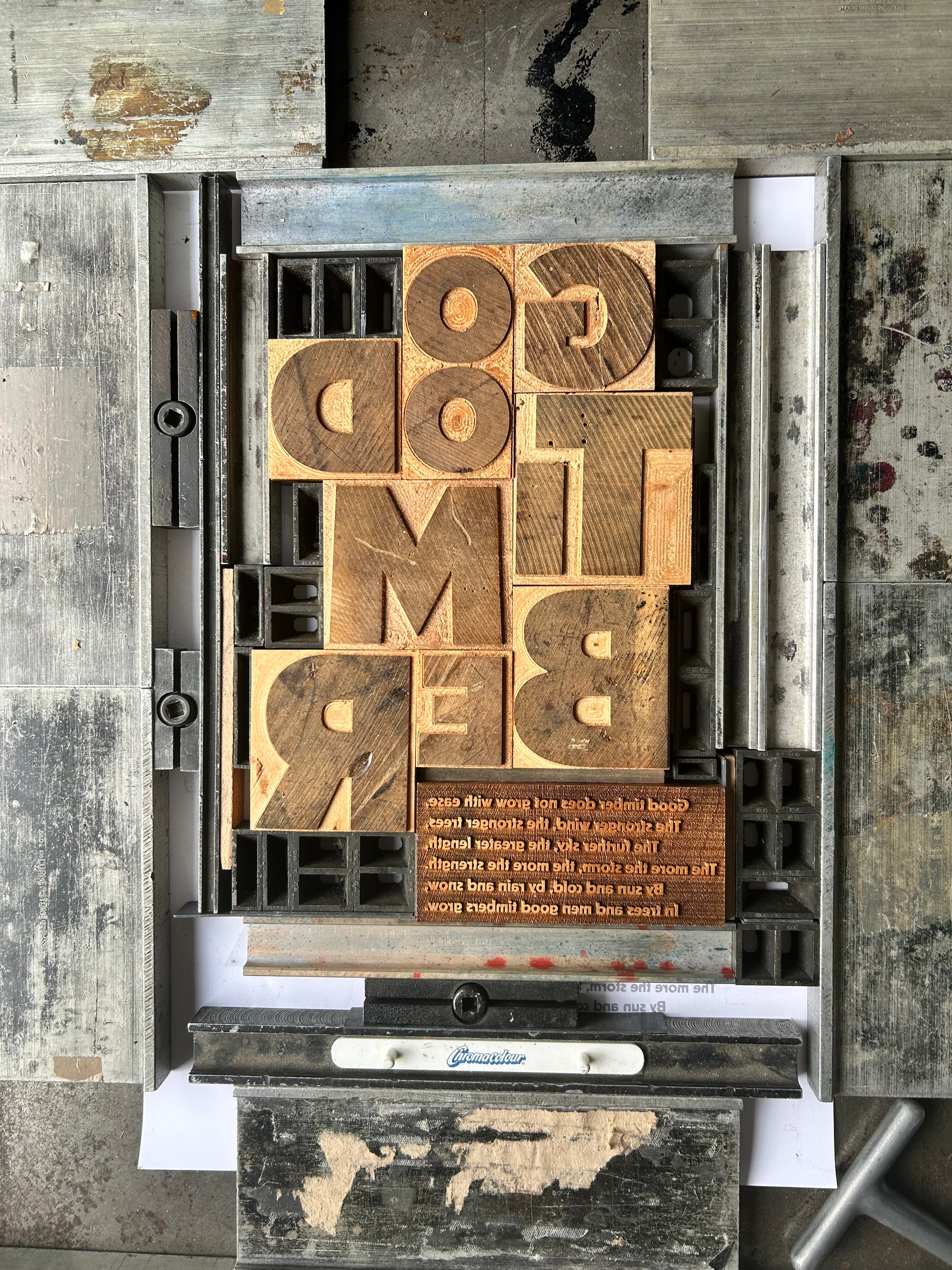 Limited edition letterpress print 'Good Timber'