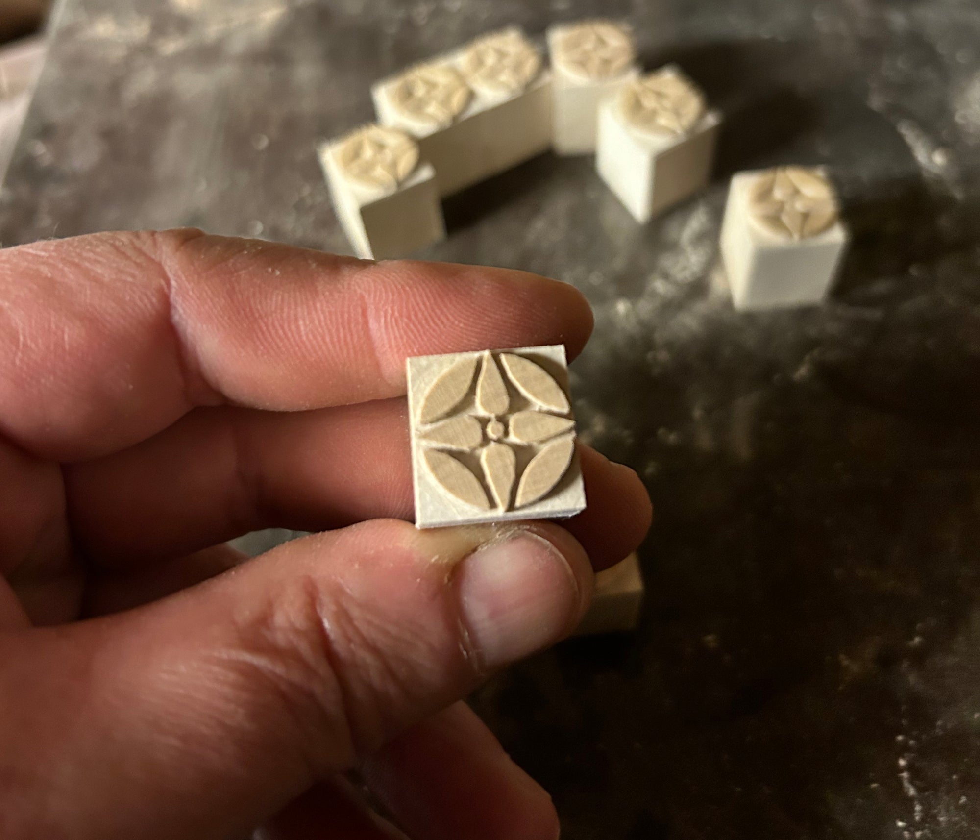 Geometric Flower Letterpress border