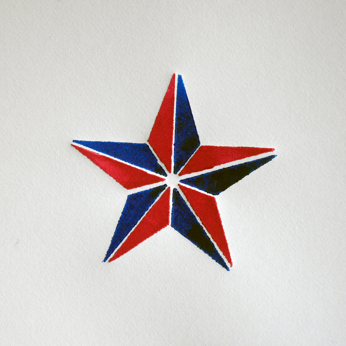 'Nautical' Letterpress 2 colour/chromatic star