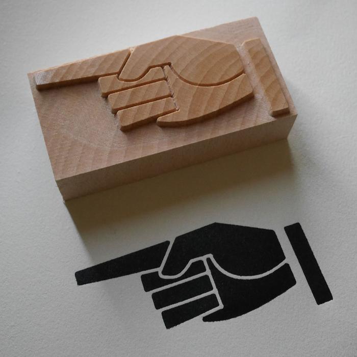 'Jose Iranzo' Letterpress Manicule, Printers Fist
