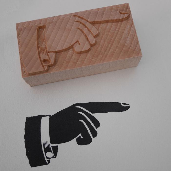 'DeLittle' Letterpress Manicule, Printers Fist