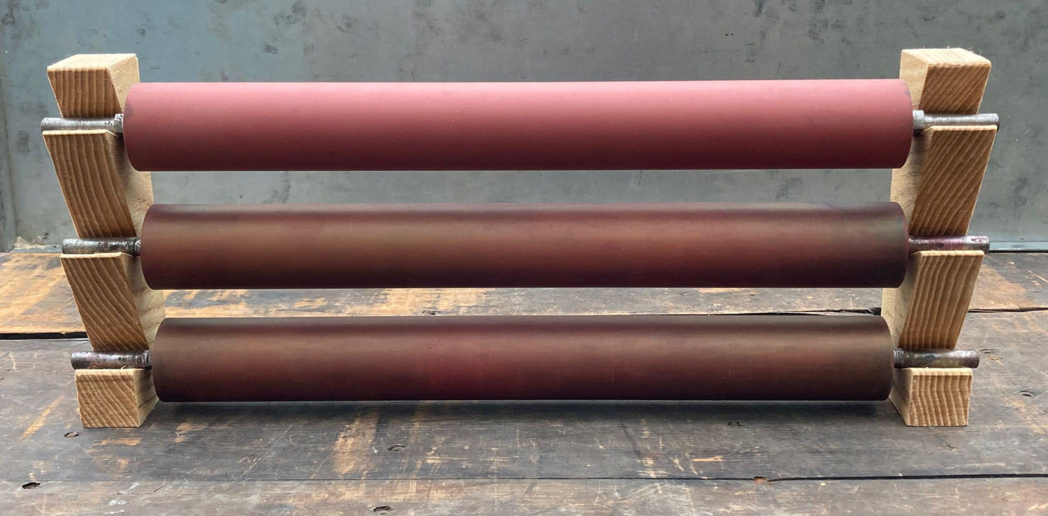 Letterpress printing press roller stands