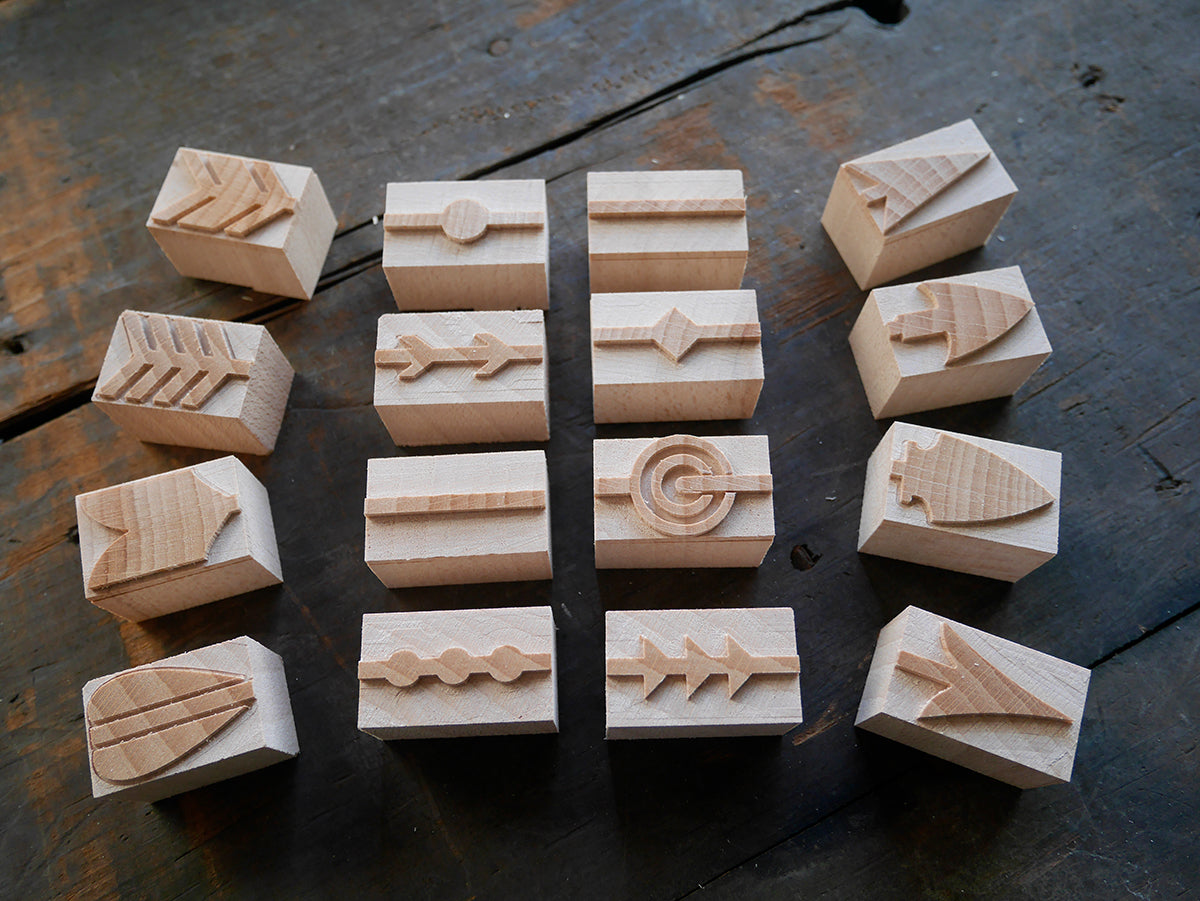 'Ornamented Arrows' Letterpress Printing Blocks set