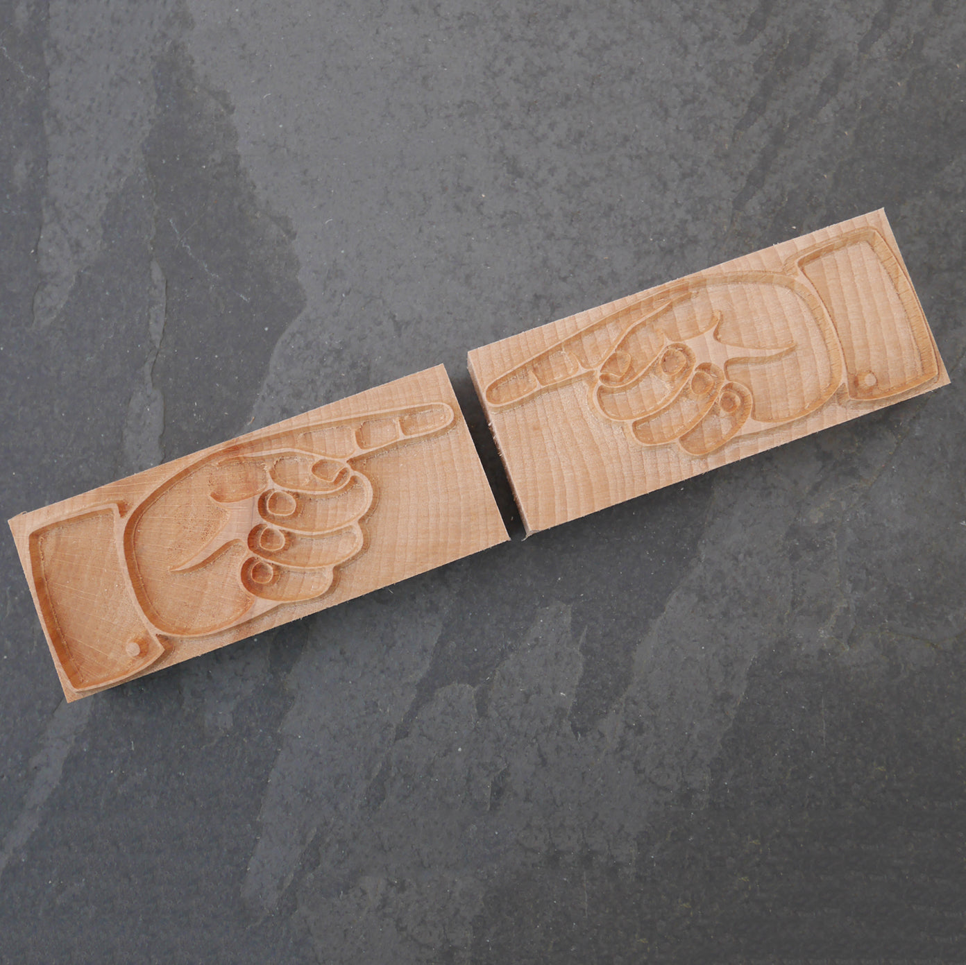 Outline Letterpress Manicule, Printers Fist