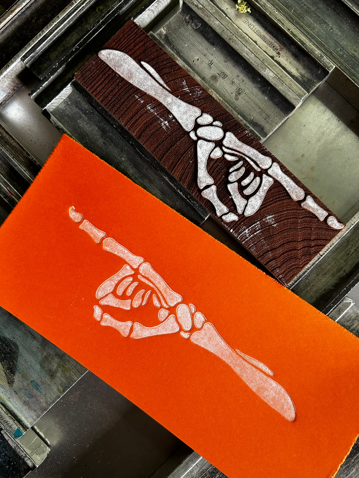 'Skeleton' Letterpress Manicule, Printers Fist