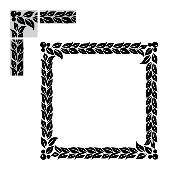 Leaves 4 line Border