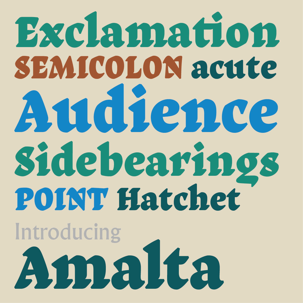 'Amalta' letterpress woodtype typeface