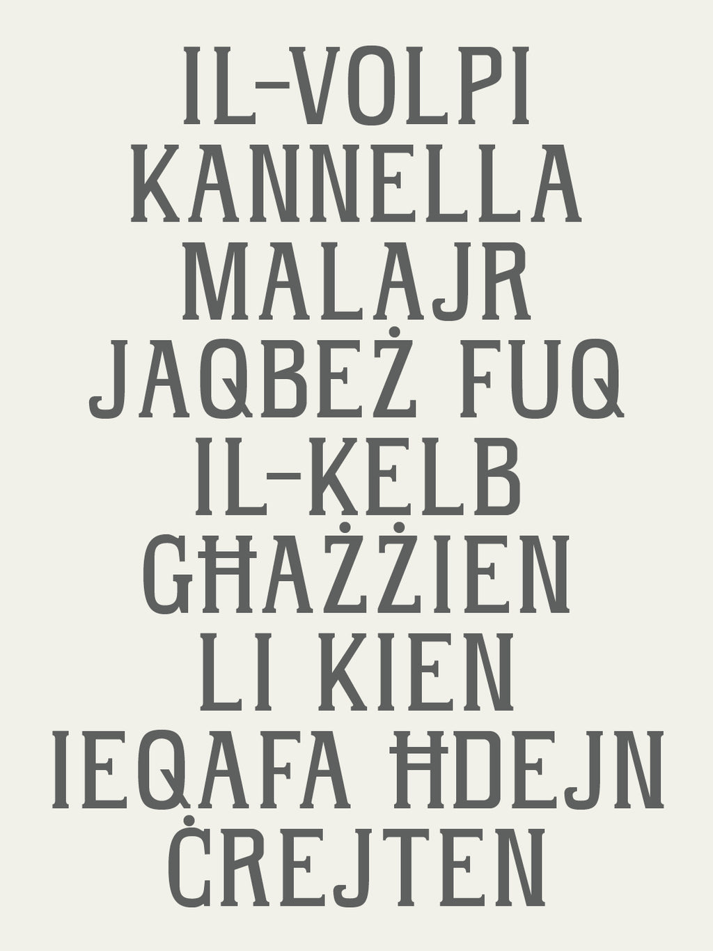 'Batta Delia' letterpress woodtype and digital typeface