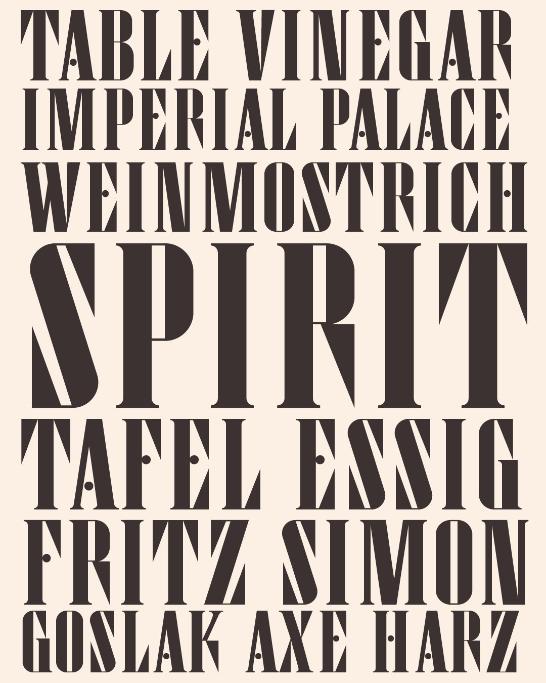 'Essig' letterpress woodtype typeface