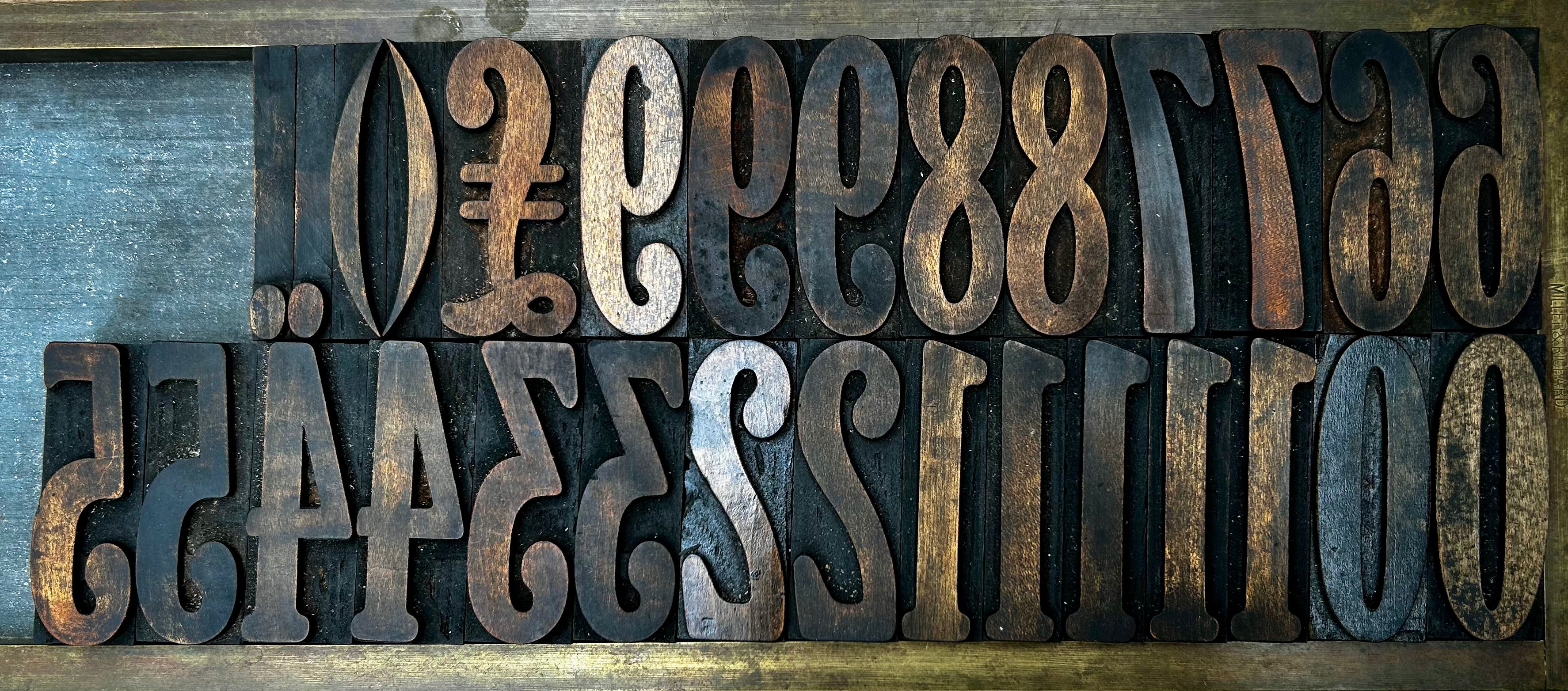 Vintage Day & Collins ‘Windsor Narrow' 20 line 3A Capitals 5a Lowercase and Numerals typeface