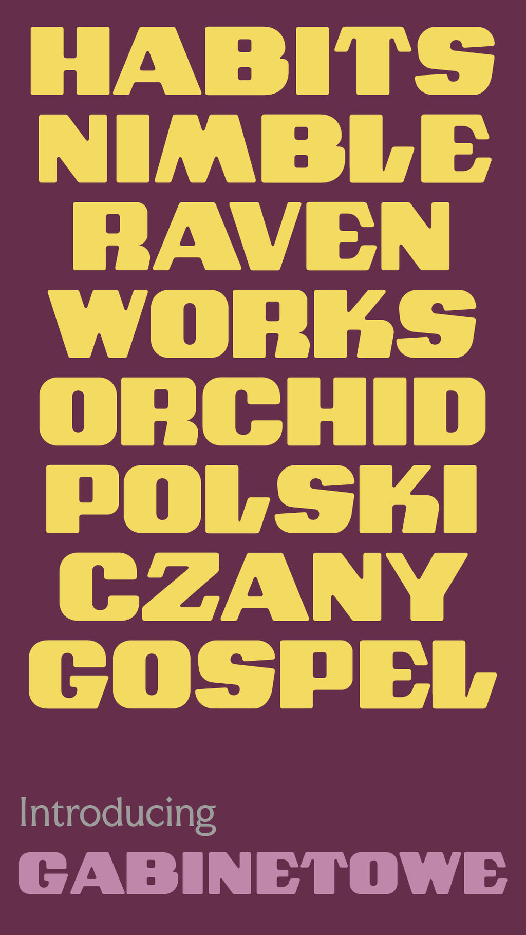 'Gabinetowe' letterpress woodtype typeface