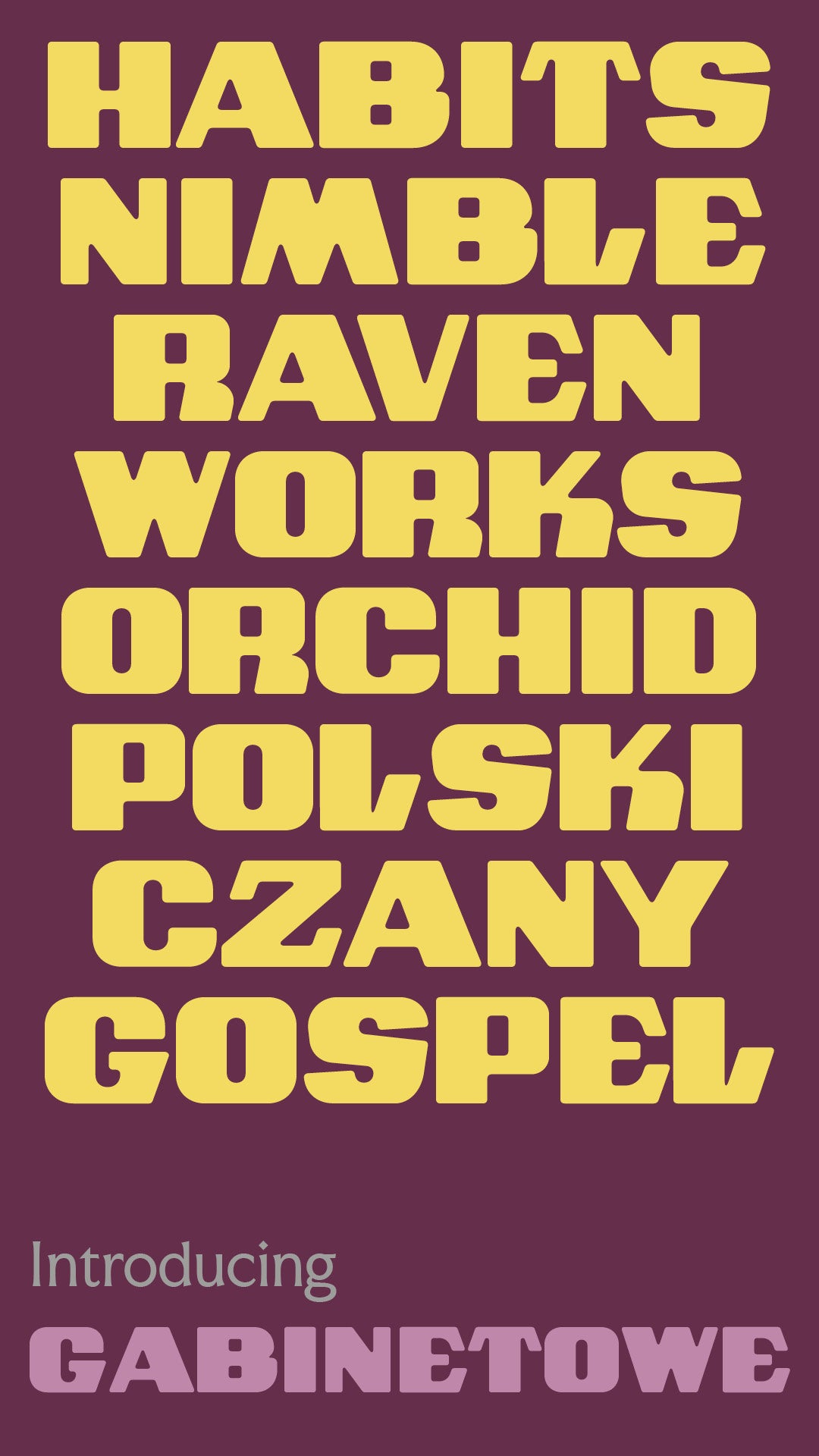 'Gabinetowe' letterpress woodtype typeface