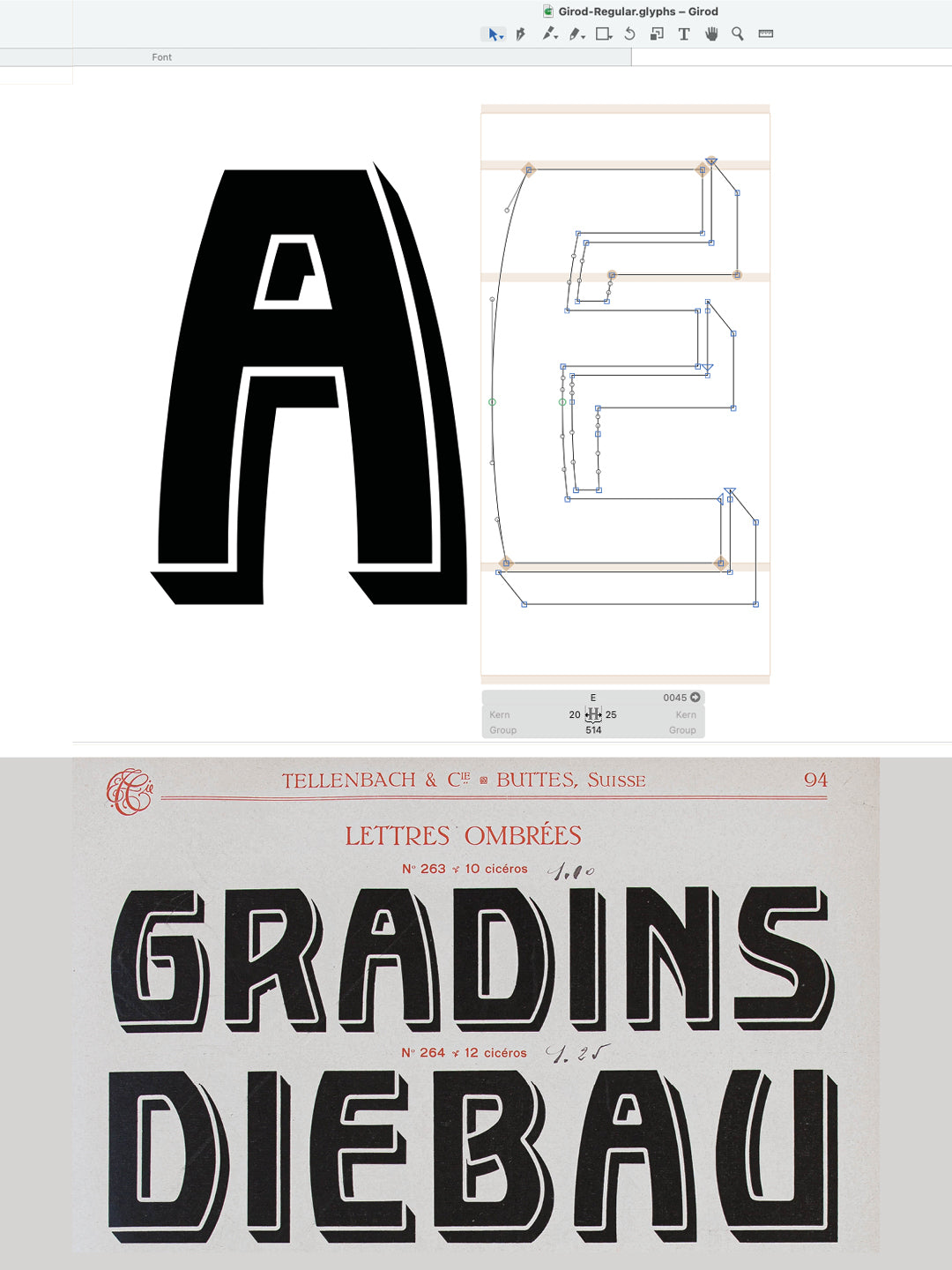 'Girod' letterpress woodtype typeface