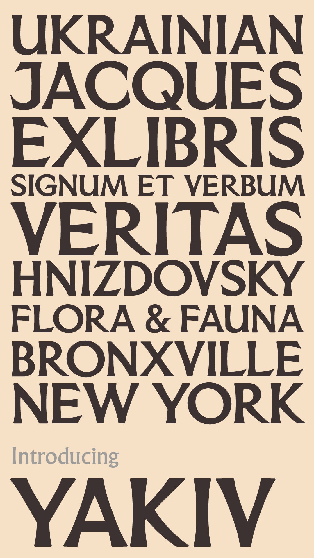 'Yakiv' letterpress woodtype typeface
