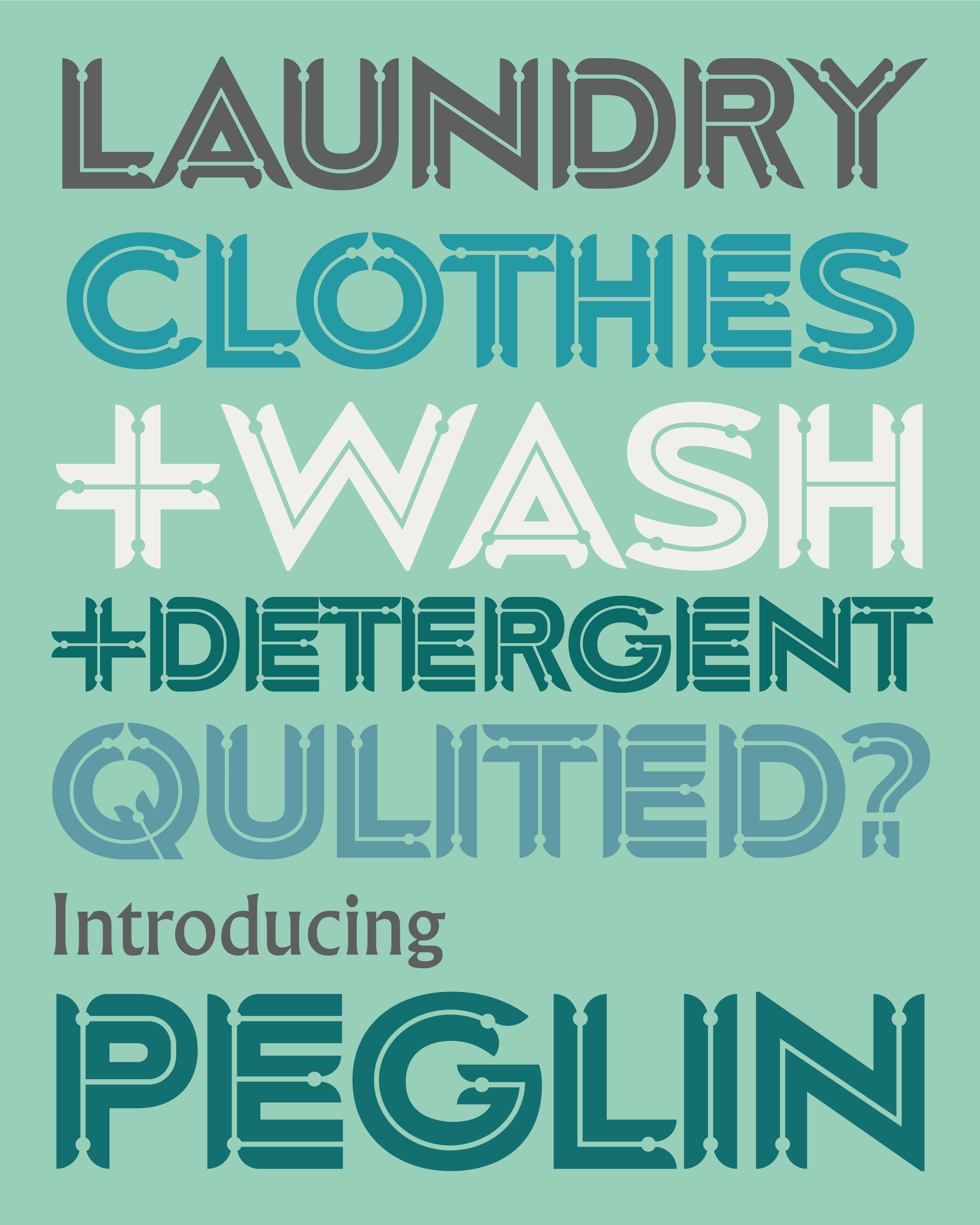 ‘Peglin' Letterpress Woodtype Typeface