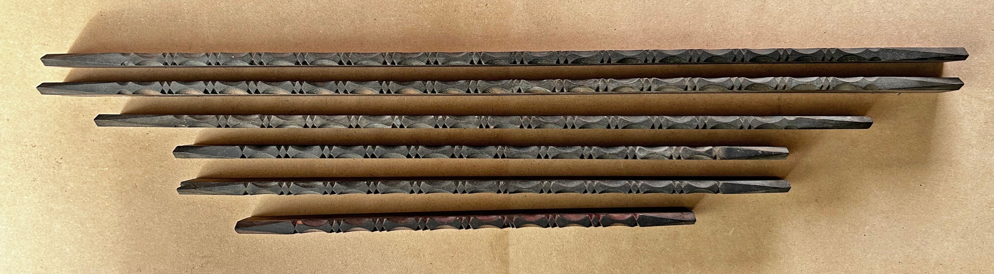 Set of 6 vintage ornamented rules