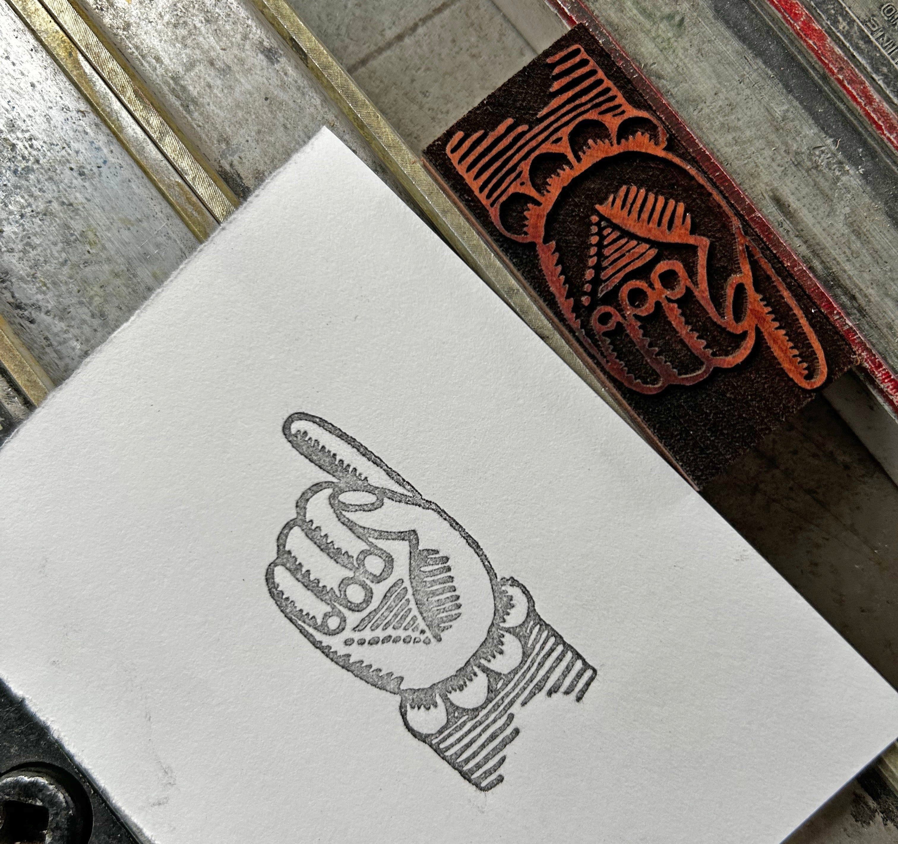 'Theatre' Letterpress Manicule/Printer’s Fist