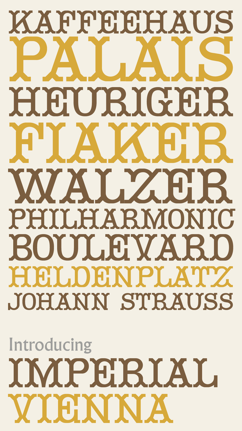 'Imperial Vienna' letterpress woodtype typeface