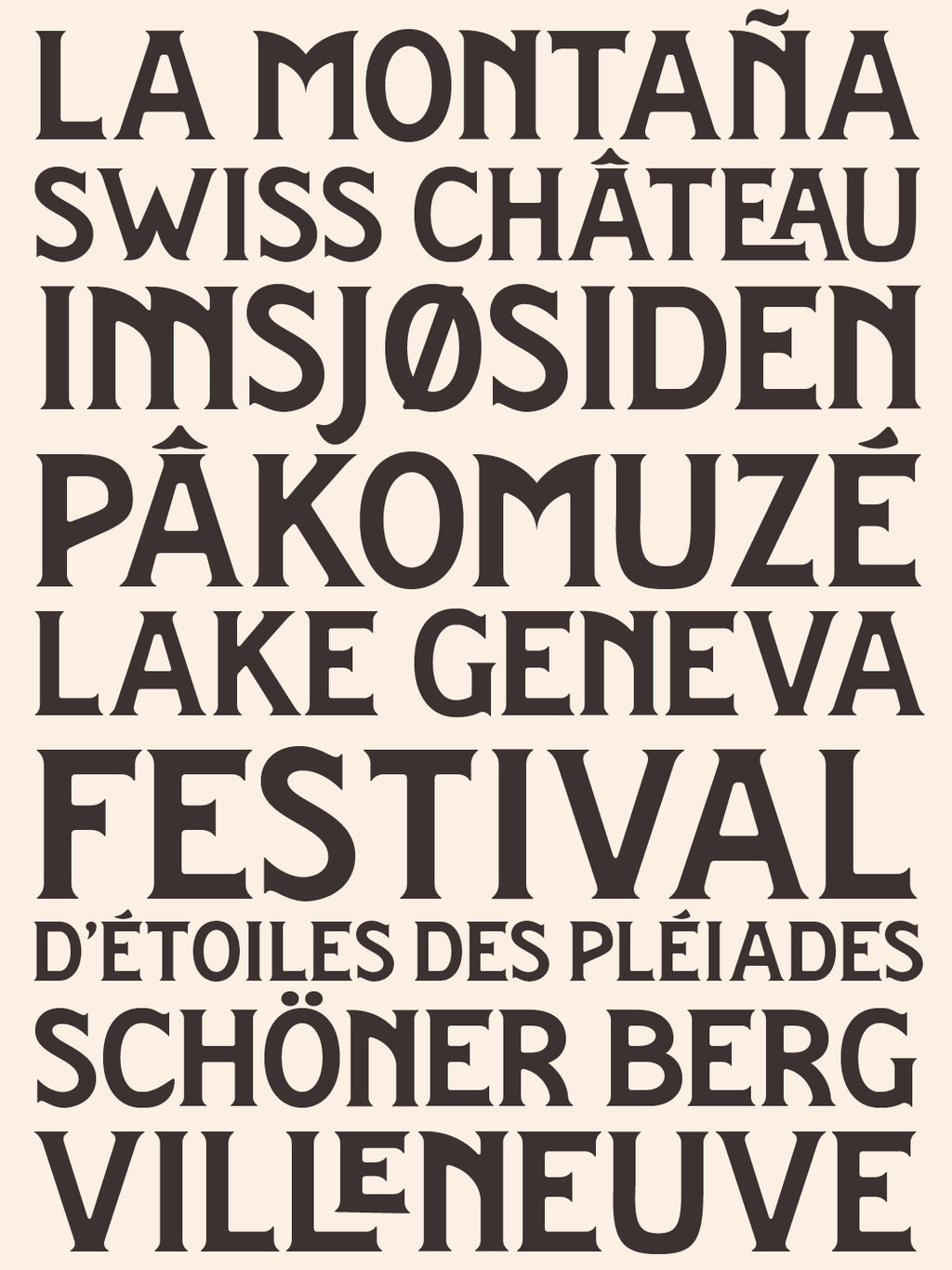 'Montreux Palace' letterpress woodtype typeface