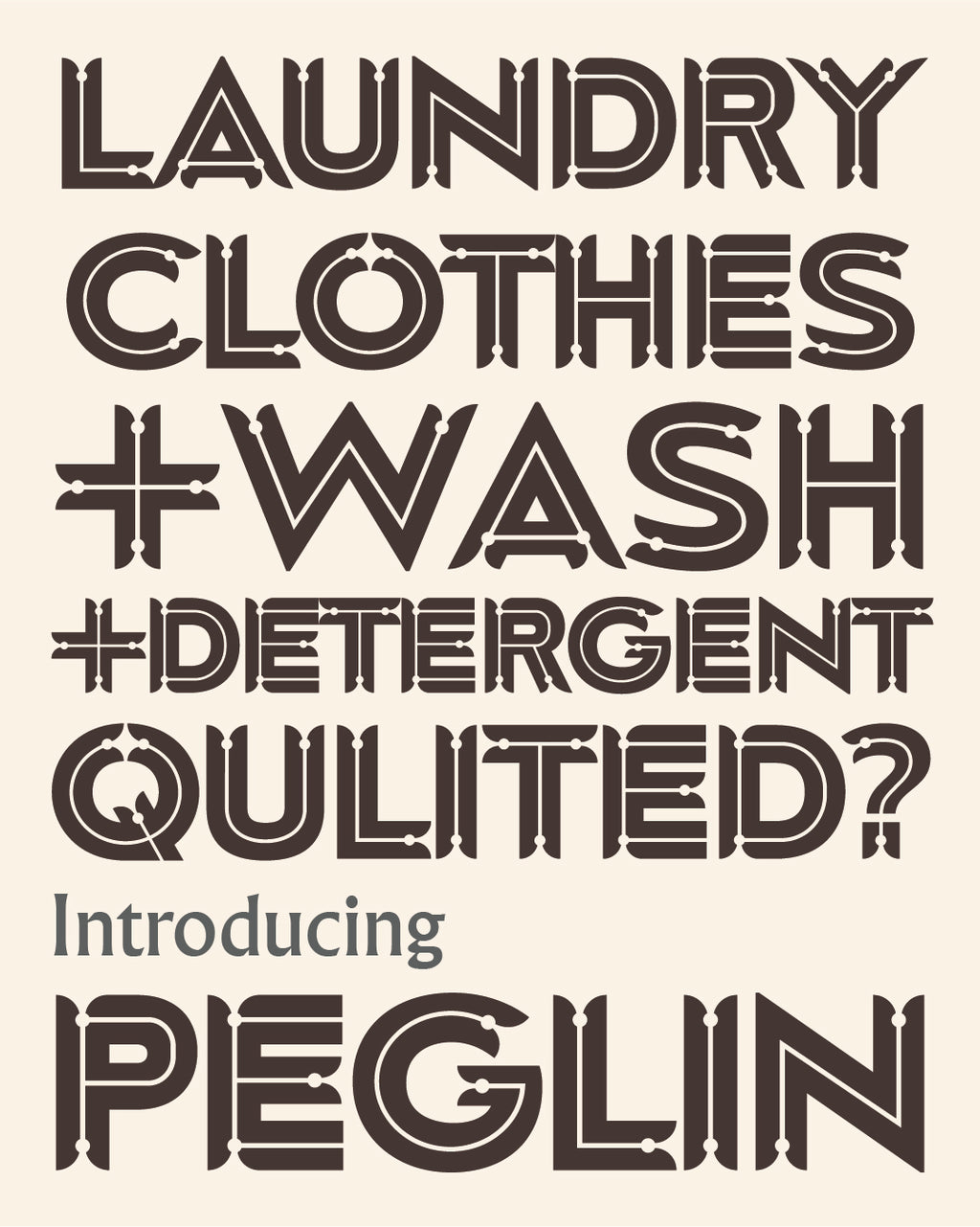 ‘Peglin' Letterpress Woodtype Typeface