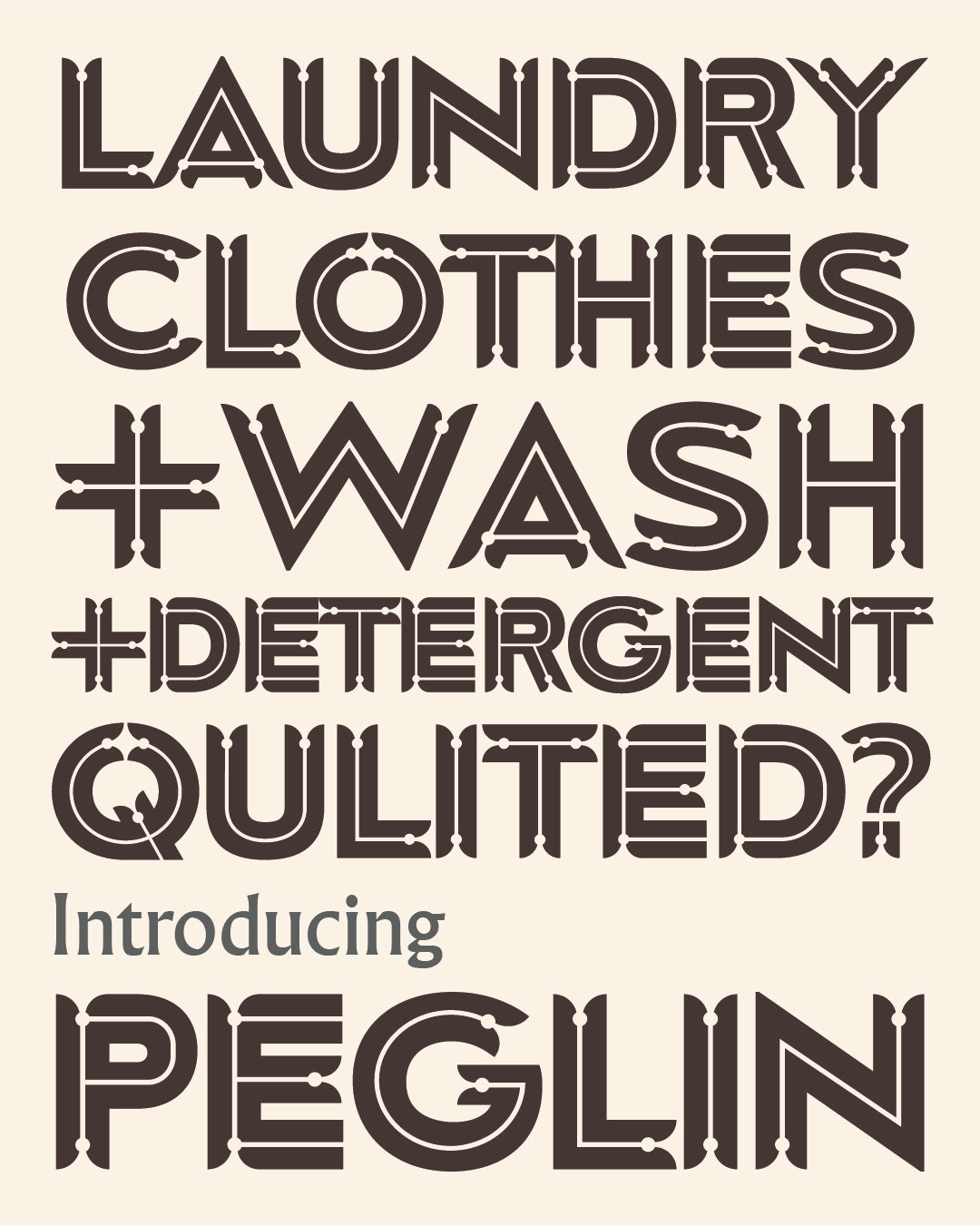 ‘Peglin' Letterpress Woodtype Typeface