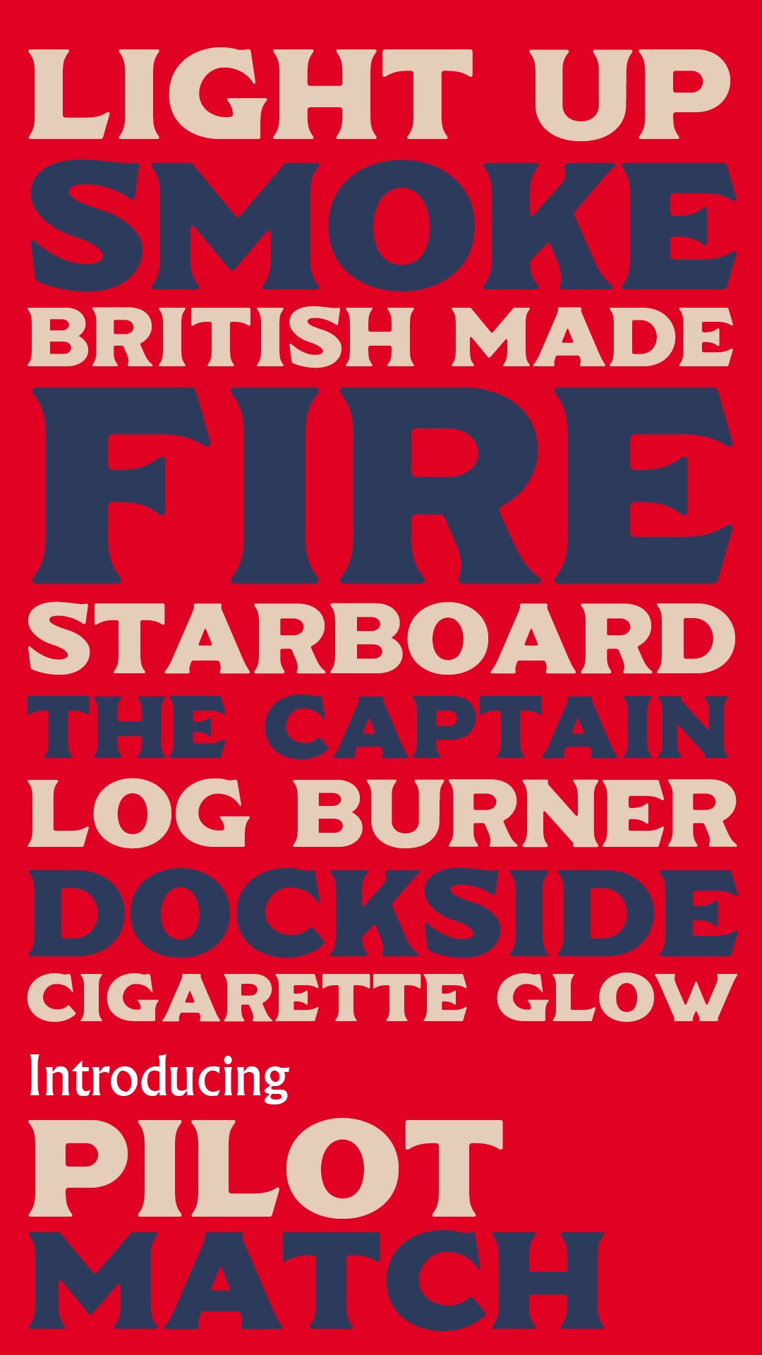 'Pilot Match' letterpress woodtype typeface