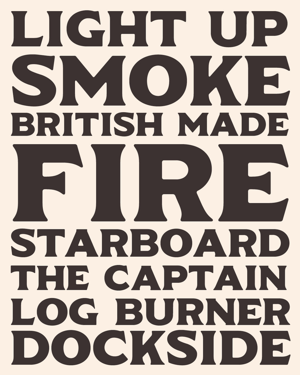 'Pilot Match' letterpress woodtype typeface