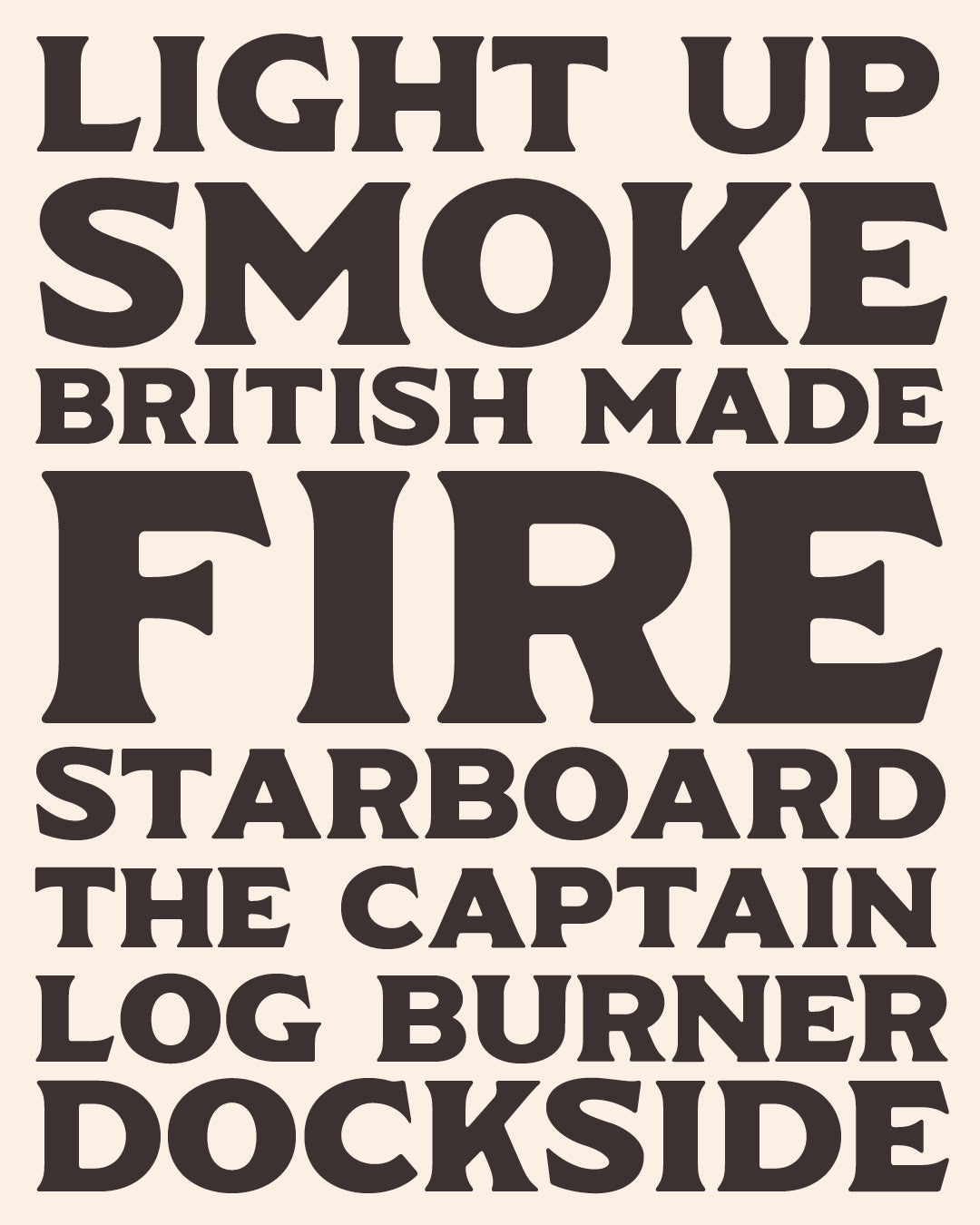 'Pilot Match' letterpress woodtype typeface
