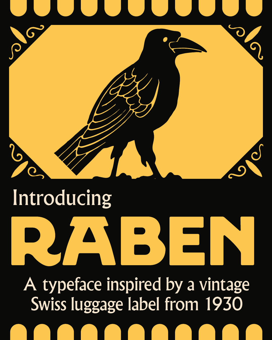 'Raben' letterpress woodtype typeface