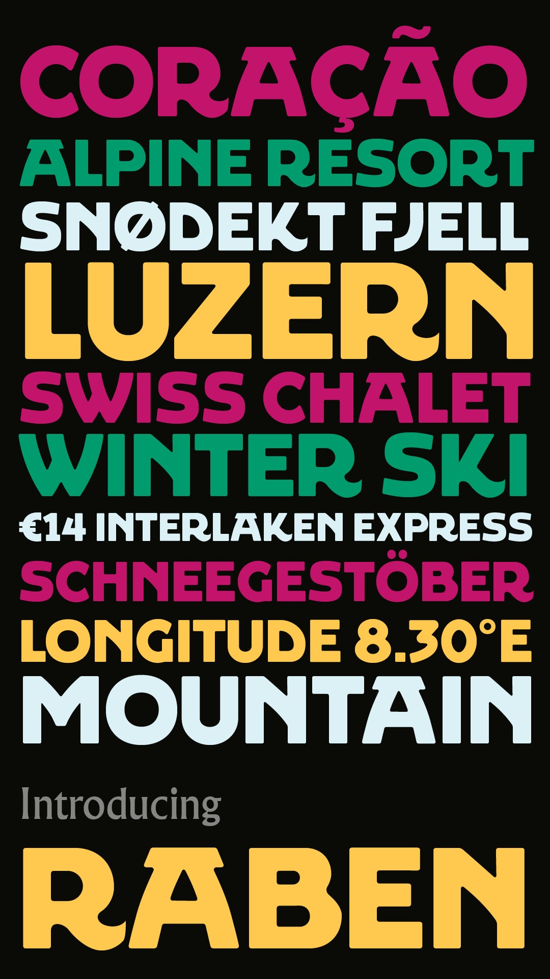 'Raben' letterpress woodtype typeface