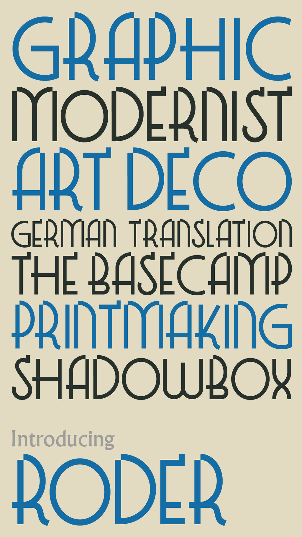 'Roder' letterpress woodtype typeface