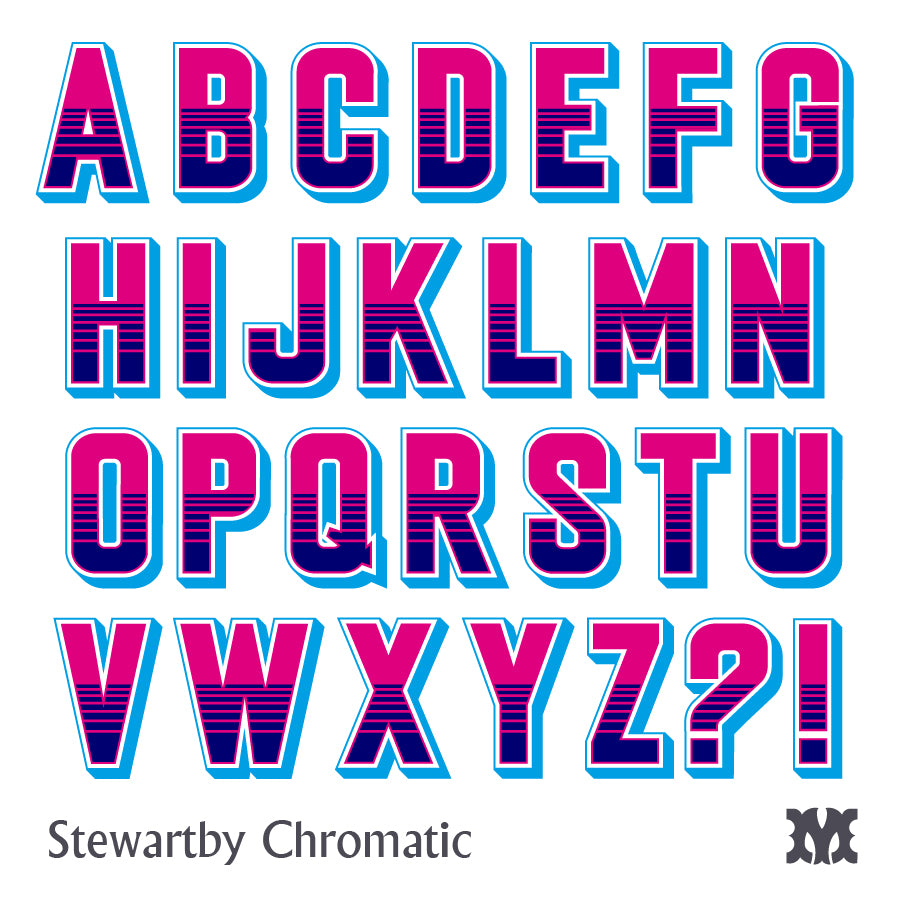 'Stewartby Chromatic' letterpress woodtype typeface