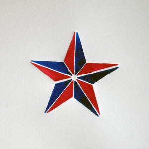 'Nautical' Letterpress 2 colour/chromatic star