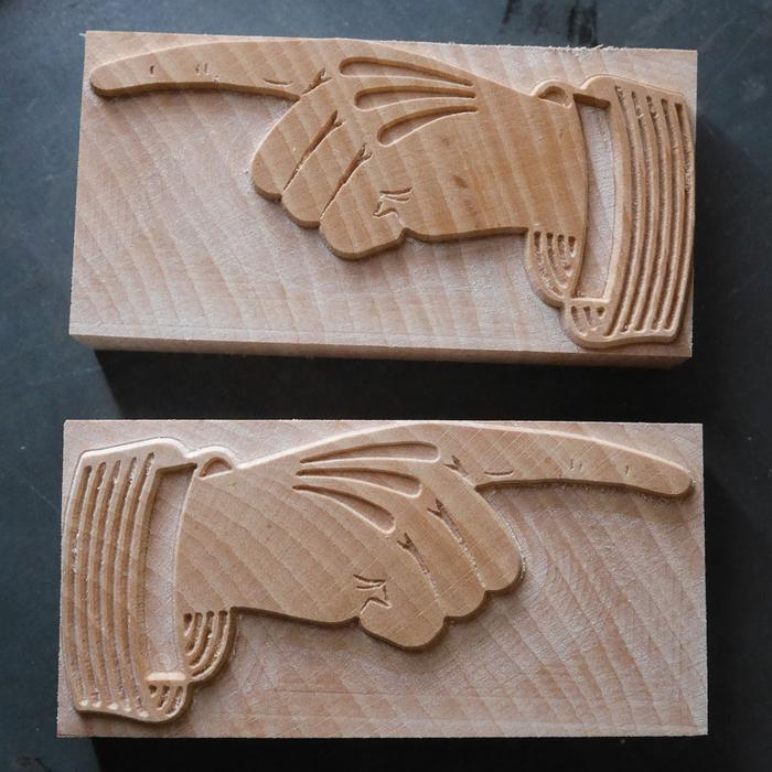 'Joyce & Co' Letterpress Manicule, Printers Fist