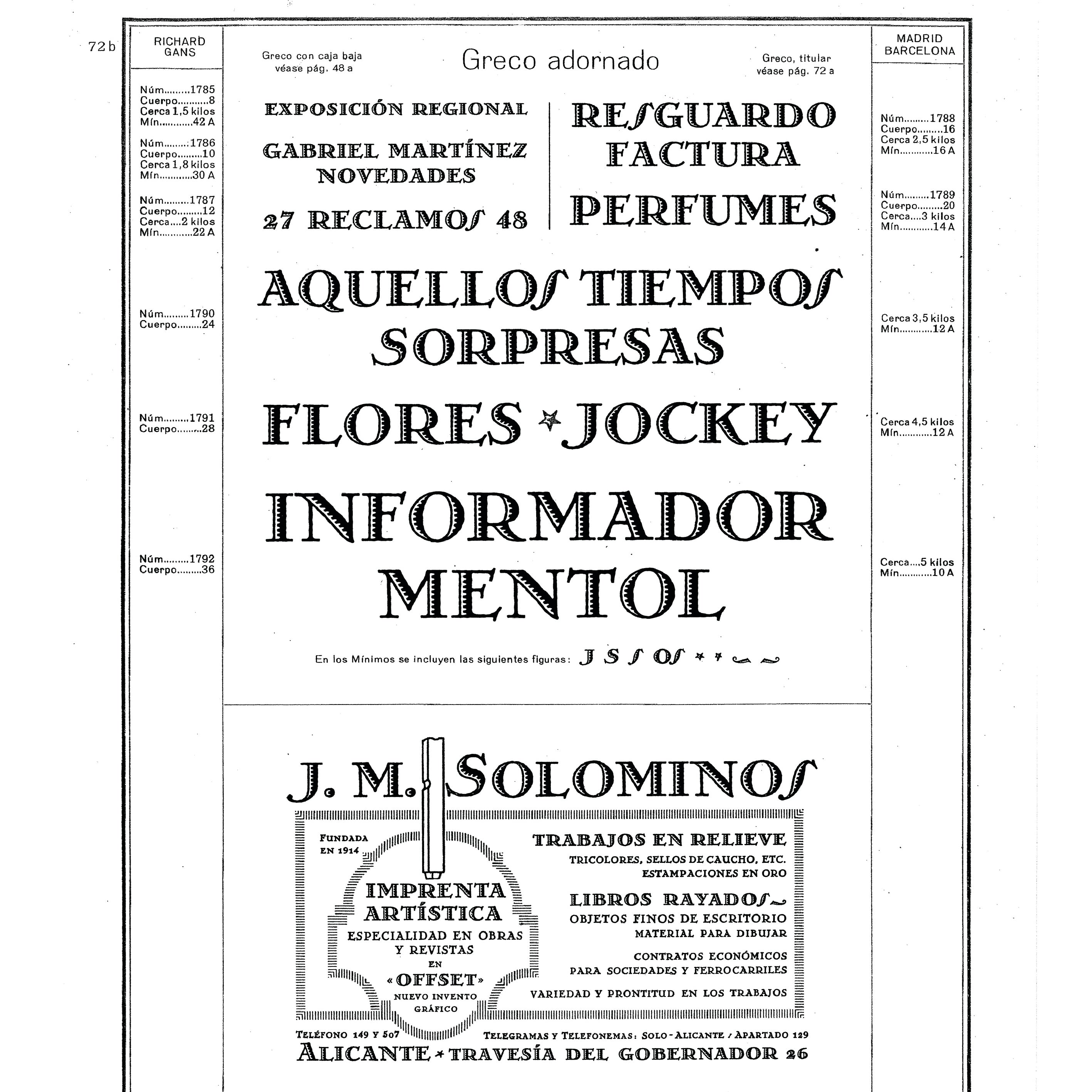 'Goldington' letterpress woodtype typeface