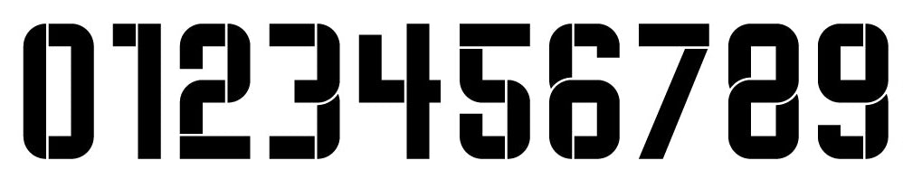 ‘Studio Branson Stencil’ letterpress stencil numerals