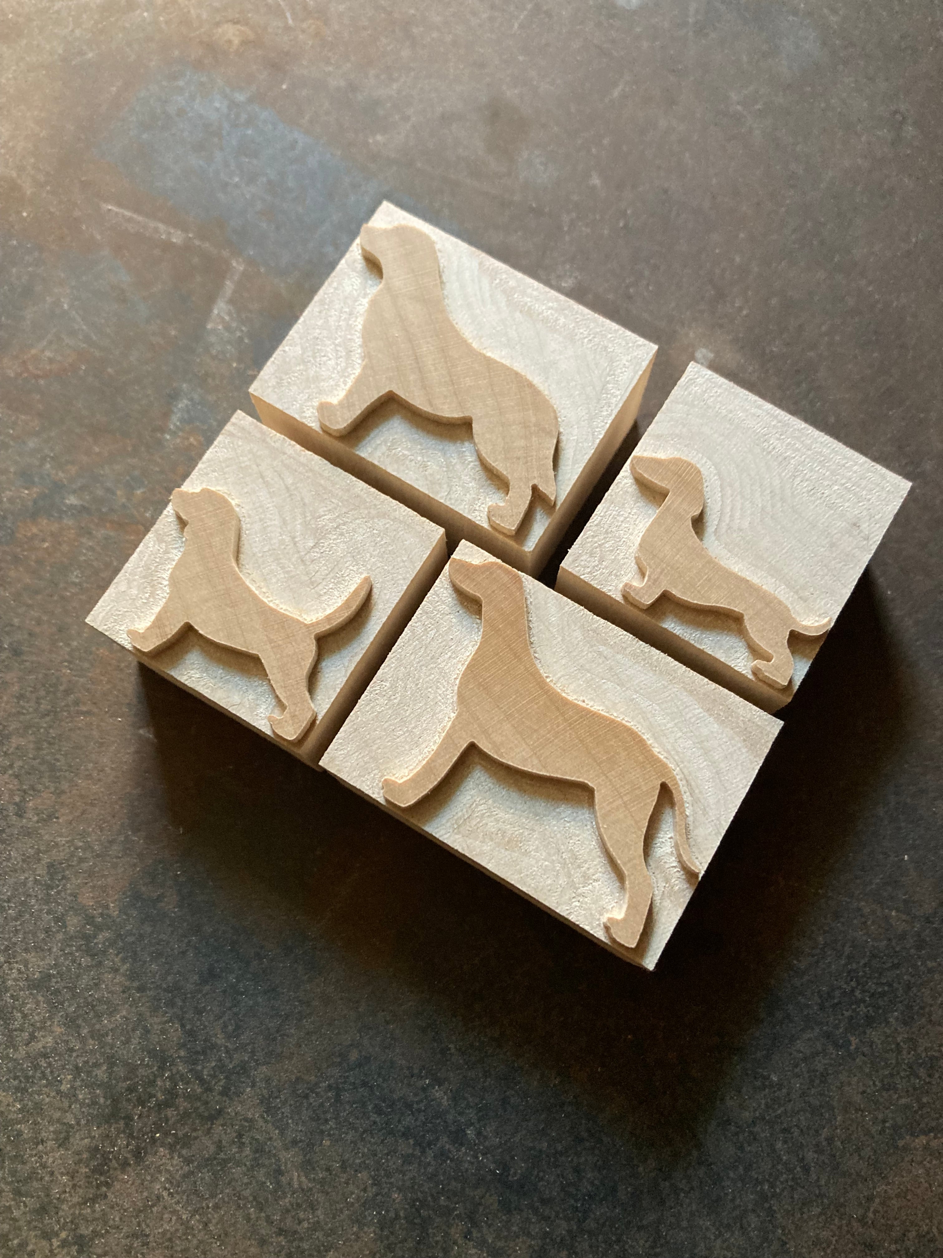 8 line Dog Printing Blocks - 4 different