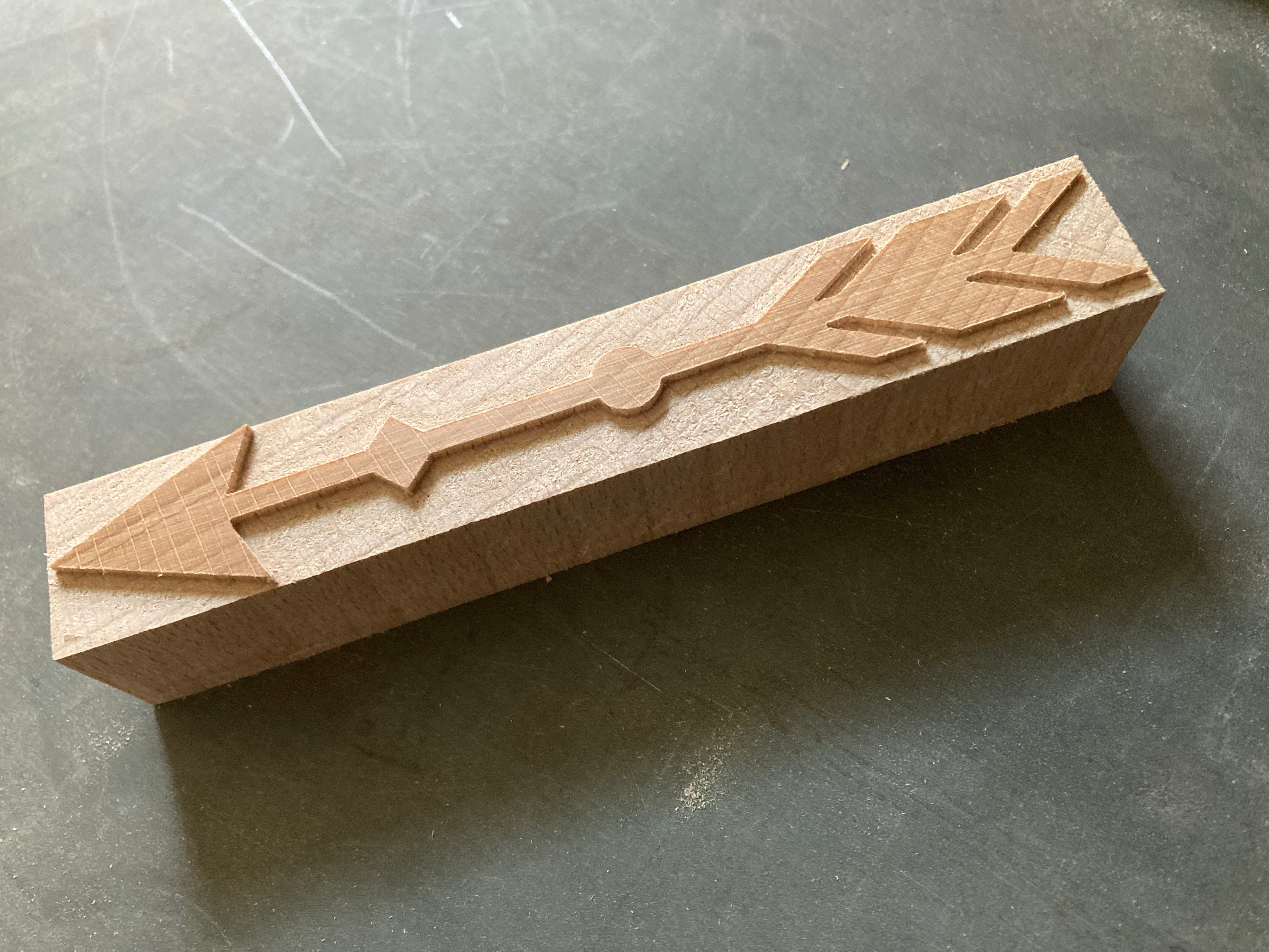 Ornamented Arrow Letterpress Printing Block