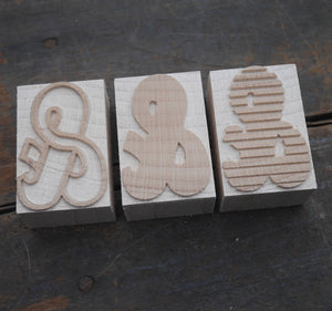 'Bonnewell' Letterpress chromatic  Ampersand - 3 block set