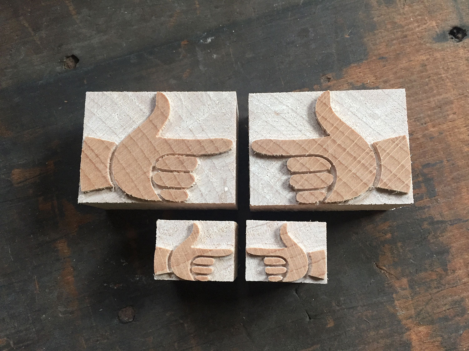 'Yardbird' Letterpress Manicules, Printers Fist