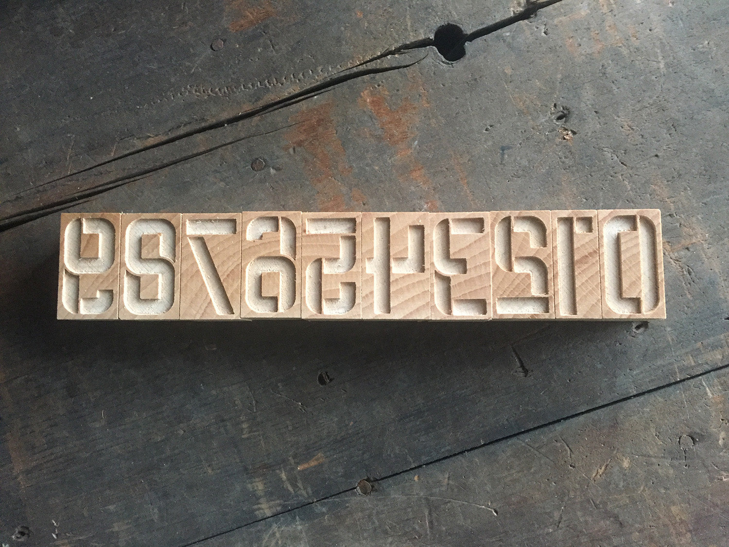 ‘Studio Branson Stencil’ inverse letterpress numerals