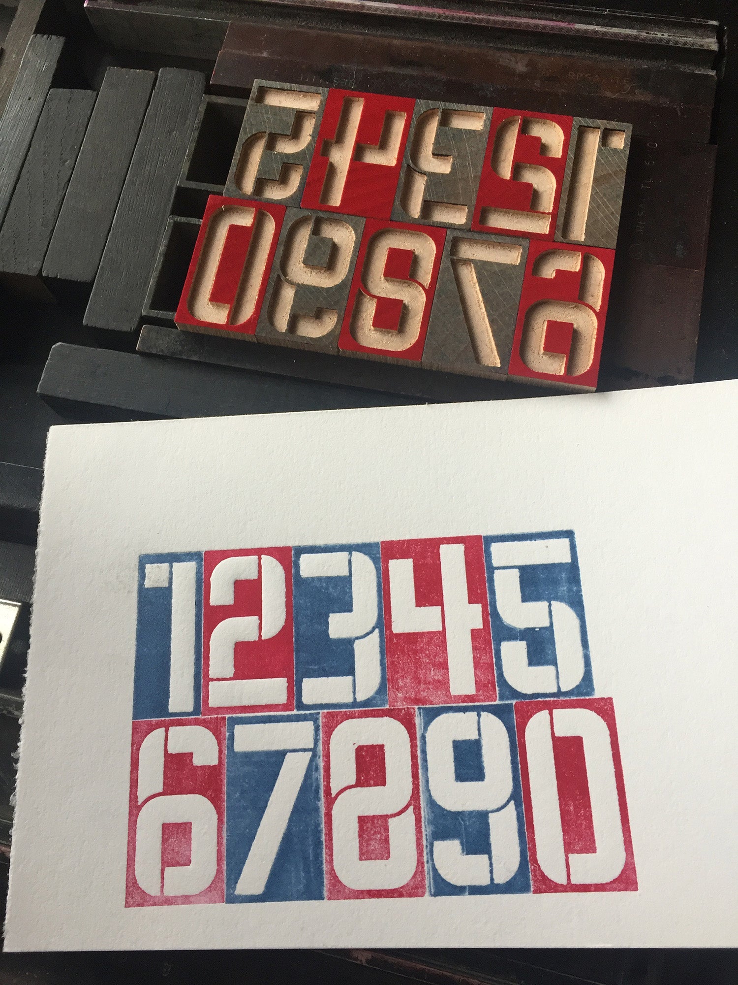 ‘Studio Branson Stencil’ inverse letterpress numerals
