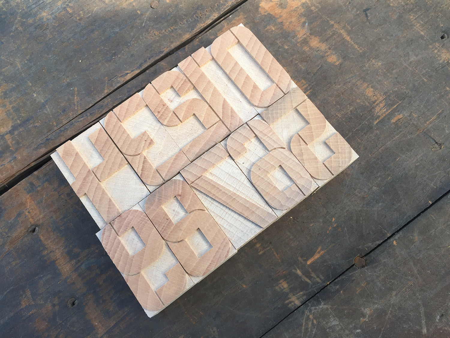 ‘Studio Branson Stencil’ letterpress stencil numerals