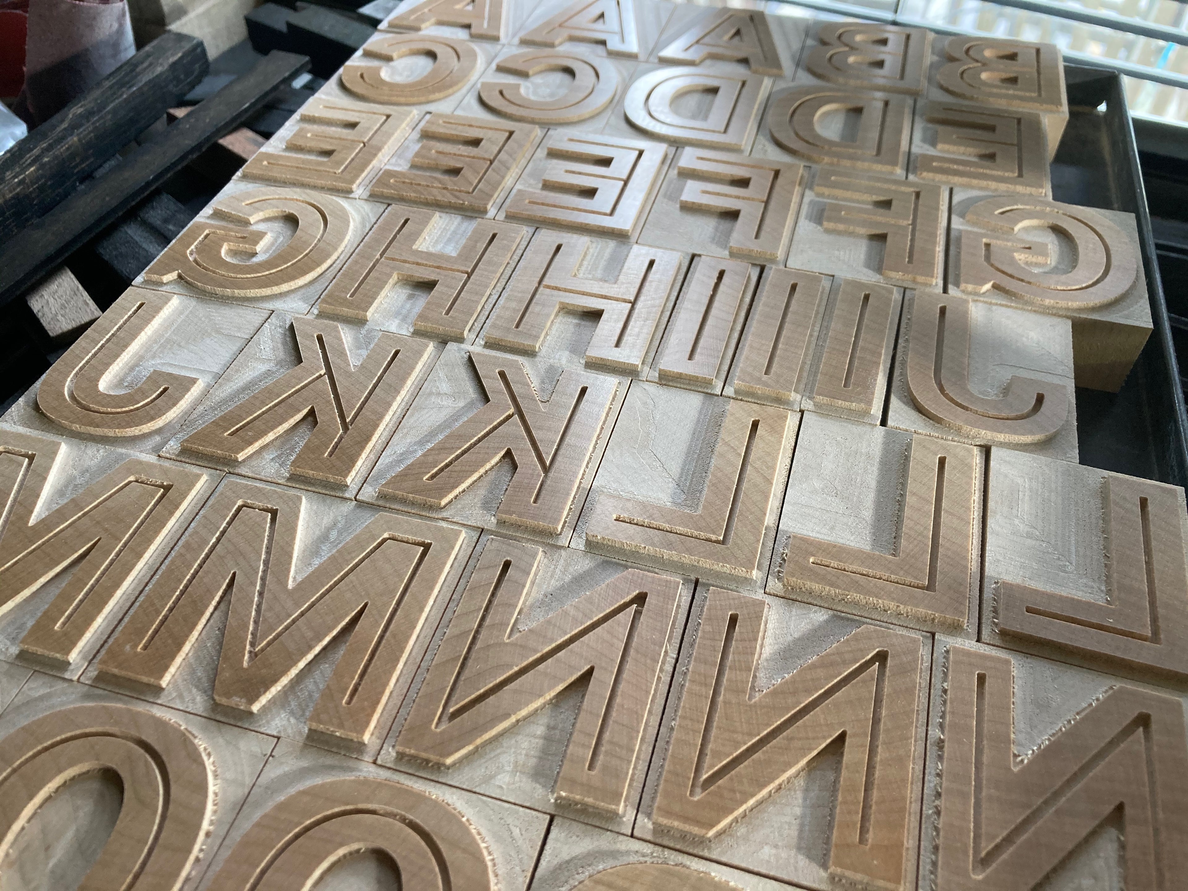‘Otto Inline' Letterpress woodtype typeface
