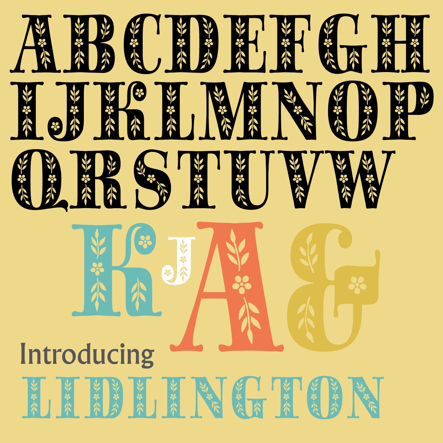 'Lidlington' Ornamented Letterpress Woodtype Typeface