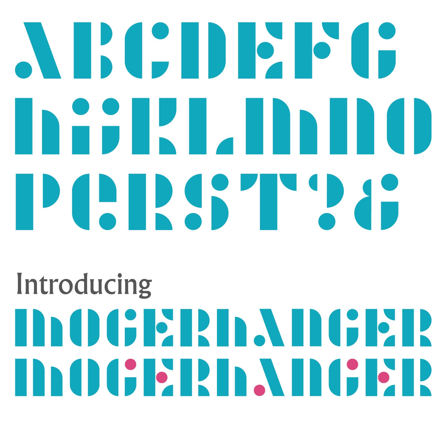 'Mogerhanger' modular stencil letterpress woodtype typeface