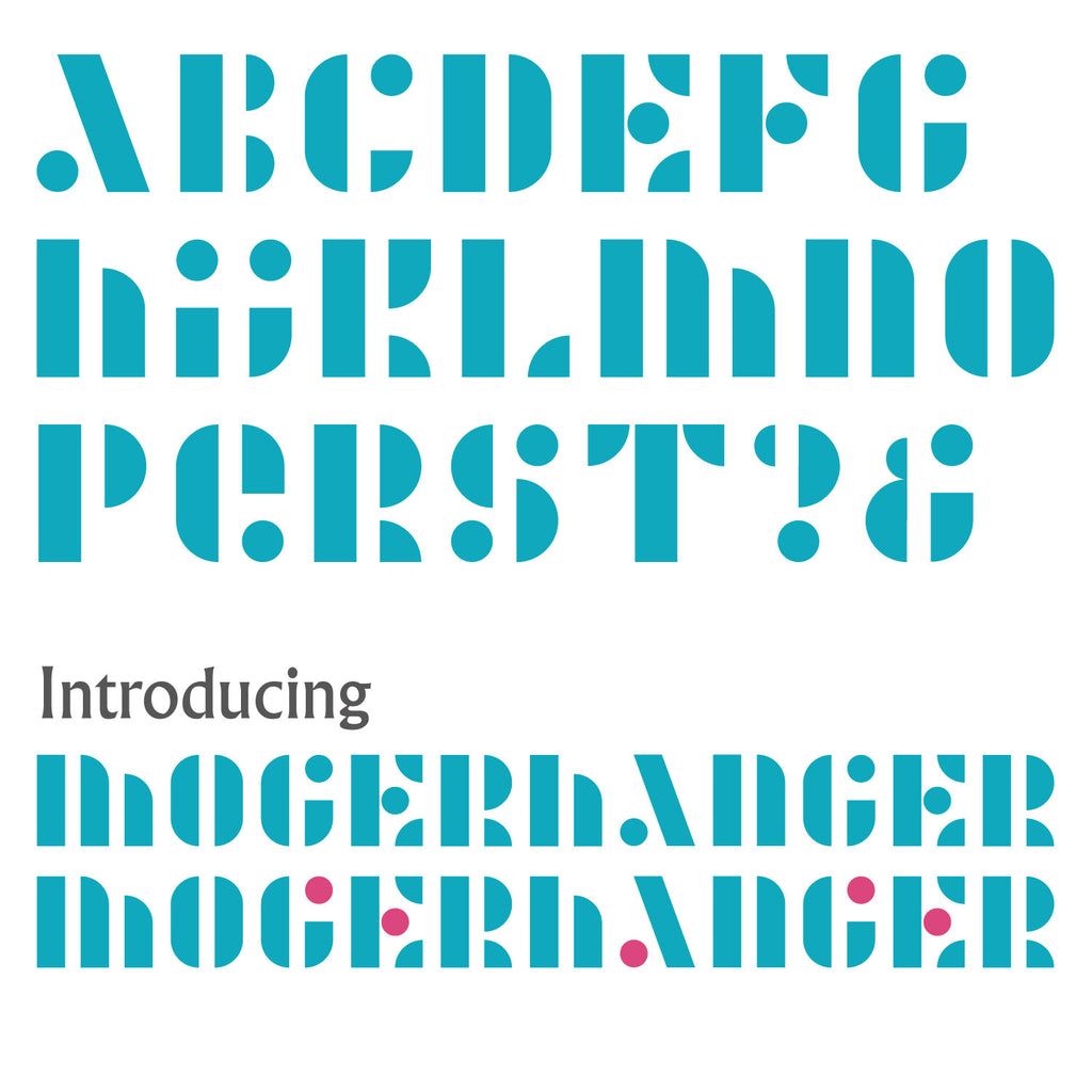 'Mogerhanger' modular stencil letterpress woodtype typeface