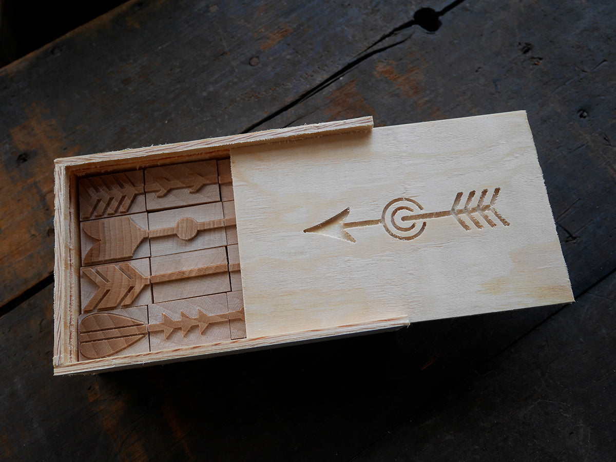 'Ornamented Arrows' Letterpress Printing Blocks set