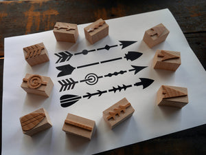 'Ornamented Arrows' Letterpress Printing Blocks set